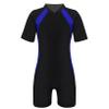 Kaerm Kids Boys Girls Rush Guard Swimsuits One Piece Bathing Suit Swimming Costume Athletic Swimwear Dark Navy 6-8 view 1