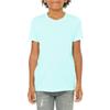 JustBlanks Youth Triblend Short Sleeve Tee Poly Cotton Rayon T-Shirt Crewneck Tee Side Seams Retail Fit T-Shirt for Boys - ICE Blue Trblnd - Medium view 1