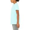 JustBlanks Youth Triblend Short Sleeve Tee Poly Cotton Rayon T-Shirt Crewneck Tee Side Seams Retail Fit T-Shirt for Boys - ICE Blue Trblnd - Medium view 3