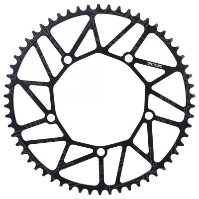 Bicycle Accessories Bicycle Chain Wheel 130BCD Single Disc Chainwheel Positive Negative Teeth Folding Bike Chain Wheel 50/52/54/56/58T Bike Parts (Color : 58T)