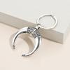 2Pcs Metal Keychain Cow Horn Key Ring Moon Shaped Key Chains For Women Men Handbag Accessorie view 2