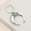 2Pcs Metal Keychain Cow Horn Key Ring Moon Shaped Key Chains For Women Men Handbag Accessorie view 3