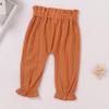 Freebily Infant Baby Girls Clothing Ruffled Loose Casual Pants Solid Color Long Bloomers Casual Outfits Orange 3-4 Years view 3