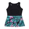 Moggemol Girls Gymnastics Leotards with Shorts Racer Back Hollow Ballet Dance Unitard Biketards Outfits Black Lily 6 Years view 2
