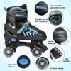 Kids Roller Skates for Boys Adjustable Roller Skates for Men Women Girls with 8 Wheels Lighting for Indoor Outdoor Quad Skates (Black&Blue, Large - Youth/Adult) view 4
