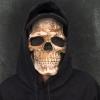 CosTribe Creepy Full Head Skull Mask with Moving Jaw Halloween Scary Latex Helmet for Cosplay Party Props (Grey) view 4