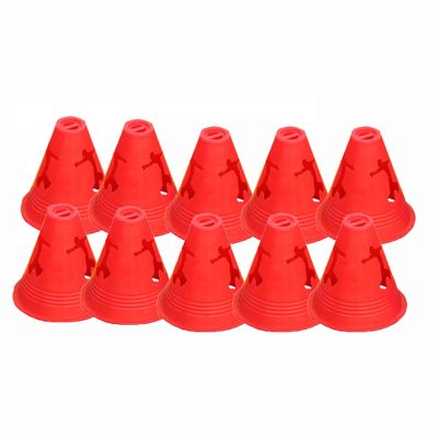 Agility Training Cone Pack of 10 Plastic Sports Cones, Traffic Cones for Children's Sports, Equestrianism and Dog Training, Indoor and Outdoor Marking Cones (Color : Red, Size : 10pcs)