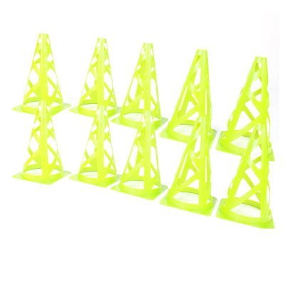 Agility Training Cone 10 Pieces of Children's Plastic Sign Cones, 9" Football, Basketball Agility Sports Cone Obstacle Cone (Color : Green)