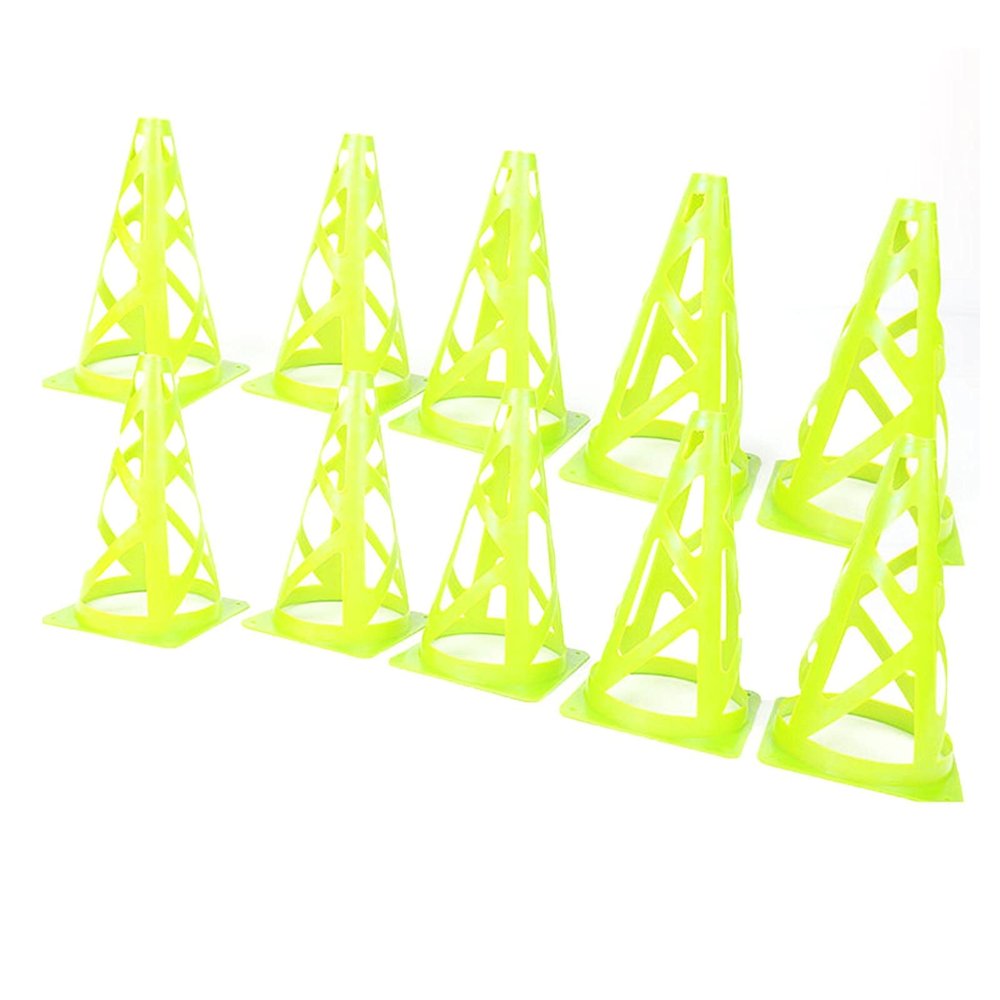 Agility Training Cone 10 Pieces of Children's Plastic Sign Cones, 9" Football, Basketball Agility Sports Cone Obstacle Cone (Color : Green)