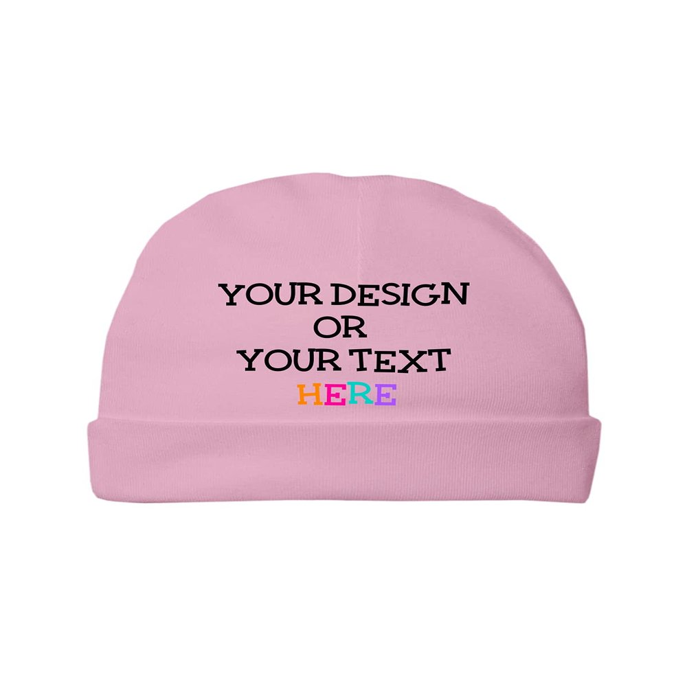 Custom Baby Beanie Cap for Girls Boys Newborn Personalized Hospital Hat 100% Cotton Baby Name Newborn 6M-24M Years Old Pink