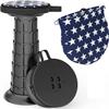 ALEVMOOM Upgraded 20.4" Portable Collapsible Folding Stool with Cushion Retractable Telescoping Stool for Adults Sturdy Capacity 550lbs Camping Chair for Outdoor Hiking Garden BBQ with Bag view 1