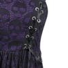 Women's Sleeveless Punk Dresses Camisole Skull Print Lace Swing Dress Halloween Spaghetti Strap Steampunk Dress Goth Clothes Purple view 3