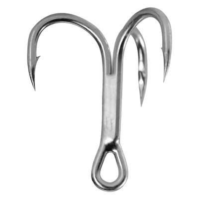 100pcs Fishing Hook Treble Hooks100pcs Fishing Hooks High Carbon Treble Hooks Super Sharp Round Bend for Saltwater Freshwater Solid Size 1 2 4 6 8 10 12 Triple Barbed Steel Fish Hook (100pcs-10#)