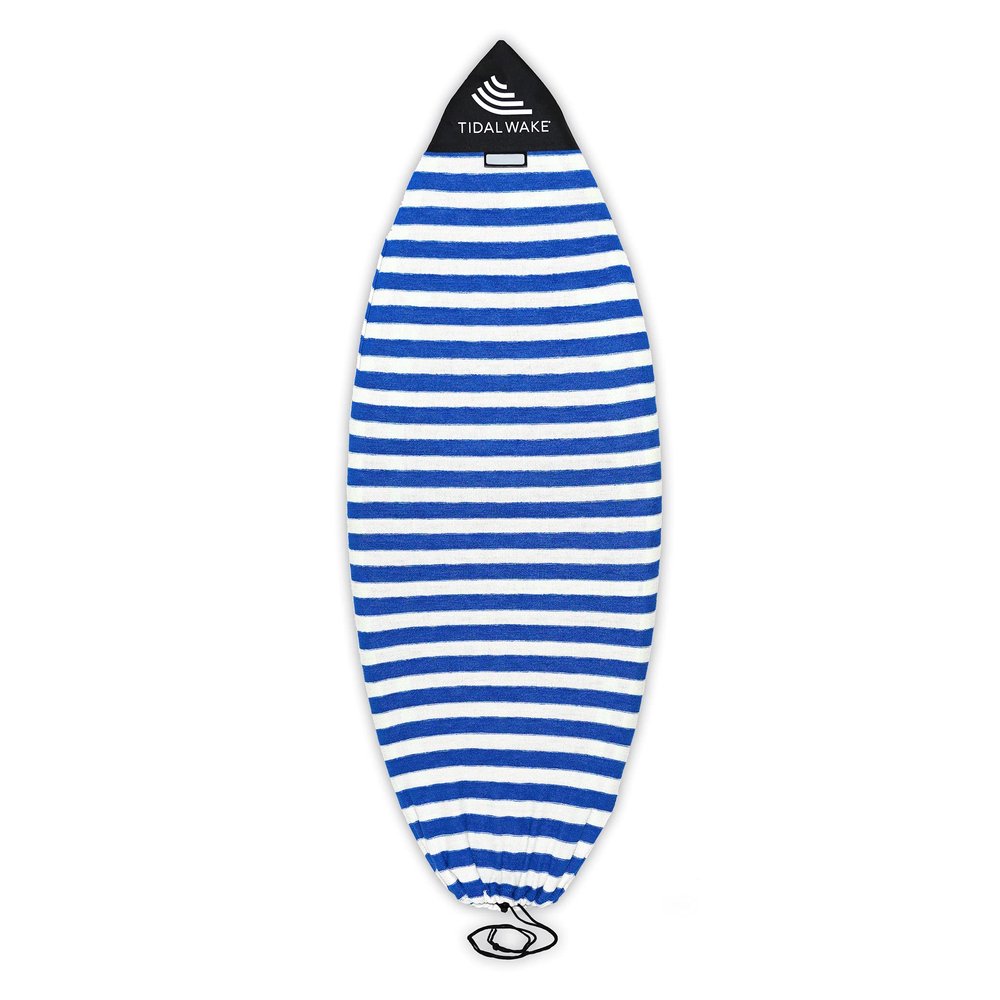 Tidal Wake TAG-IT 52" Pointed Nose Surf & Wake Board Sock - Soft Wakesurf/Wakeboard Bag with Built-in Name Tab, Customizable Wake Surfboard/Wakeboard Cover Protects Your Board -Blue & White