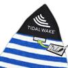 Tidal Wake TAG-IT 52" Pointed Nose Surf & Wake Board Sock - Soft Wakesurf/Wakeboard Bag with Built-in Name Tab, Customizable Wake Surfboard/Wakeboard Cover Protects Your Board -Blue & White view 2