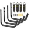 Tahikem 4 Pcs Kayak Rack Wall Mount, Canoe Hanger Hooks, Kayak Storage Hook, Garage Hanger Ladder Brackets, for Hanging Outdoor Beach Folding Chair Bicycle Surfboard Snowboard Paddle Board - Black view 1