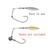 Fishing Spinner Blades Spinnerbait Smooth Nickel Spoons Rigs Fishing Spoons Lures Beetle Spins Pan Fish Bass Fishing Lures Accessories (Leaf - 10pcs) view 4