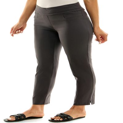 Zac & Rachel Women's Pull-On Ankle Length Pants with Millennium Fabric, Grey, 10