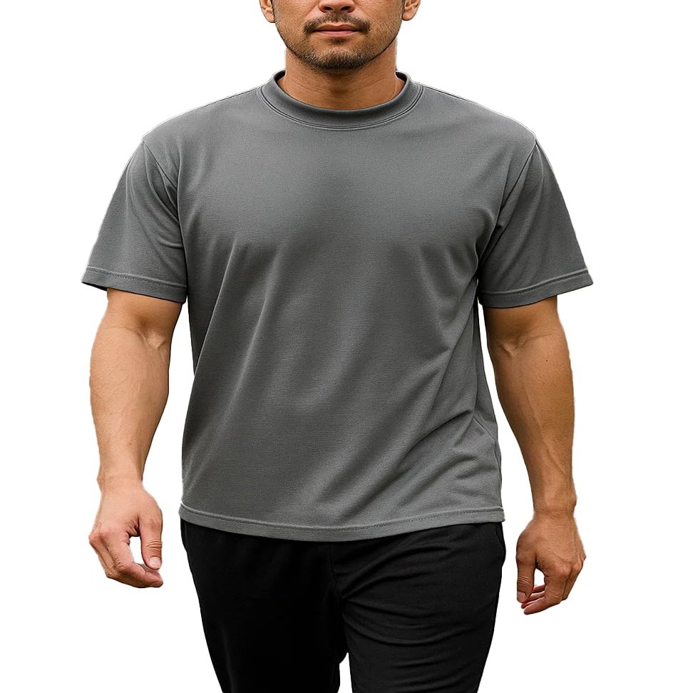 Akwa Mens Mock Turtleneck T-Shirt Lightweight Moisture Wicking Short Sleeve Golf Work Layering Shirt Breathable Made in USA