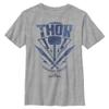 Marvel Universe Thor Hammer Stamp Boy's Crew Tee, Athletic Heather, Large view 1
