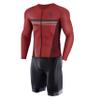 Synergy Men's Trisuit - Pro Thermal Long Sleeve Cycling Skinsuit (Large, Cardinal) view 1
