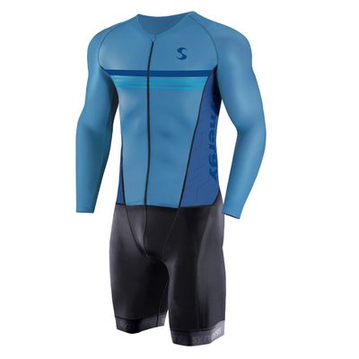 Synergy Men's Trisuit - Pro Thermal Long Sleeve Cycling Skinsuit (X-Large, Arctic)