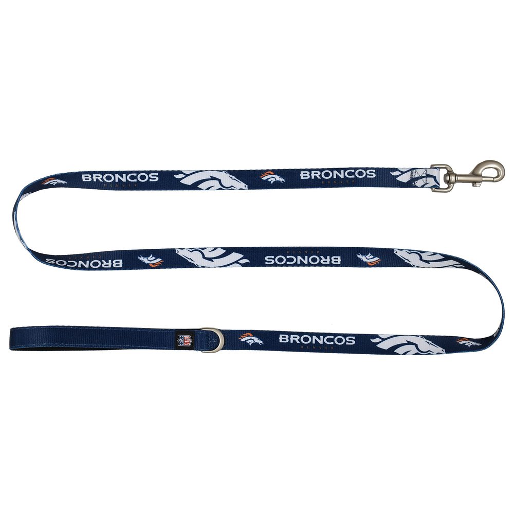Littlearth NFL Denver Broncos Pet Premium Lead, Team Color, Inch