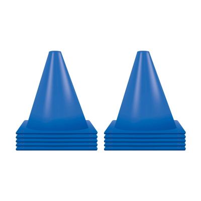 Agility Training Cone Children's Football Plastic Sports Cones, 10 Pieces of Colorful Agile Marking Cones, Sensory Integration Training Training Cone (Color : Blue, Size : 13.5x23cm)