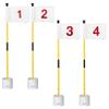 KINGTOP Golf Flagstick Mini, Putting Green Flags for Yard, 4inch Hole Cup, 8" by 6" Golf Flag, 3 Feet Yellow Flagpole, 2-Section Design, Numbered# 1-4 view 1