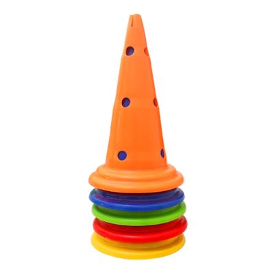 Agility Training Cone Pack of 5 Colored Plastic Cones, 50cm Football Training Obstacle Agility Cone, Sensory Training Equipment (Color : 5pcs)