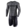 Synergy Men's Trisuit - Pro Thermal Long Sleeve Cycling Skinsuit (Medium, Gunmetal) view 1