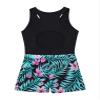 renvena Kid Girl Gymnastic Leotard Back Hollow Romper Jumpsuit for Dancing Swimming Athletic Ballet Black Lily 4 view 4