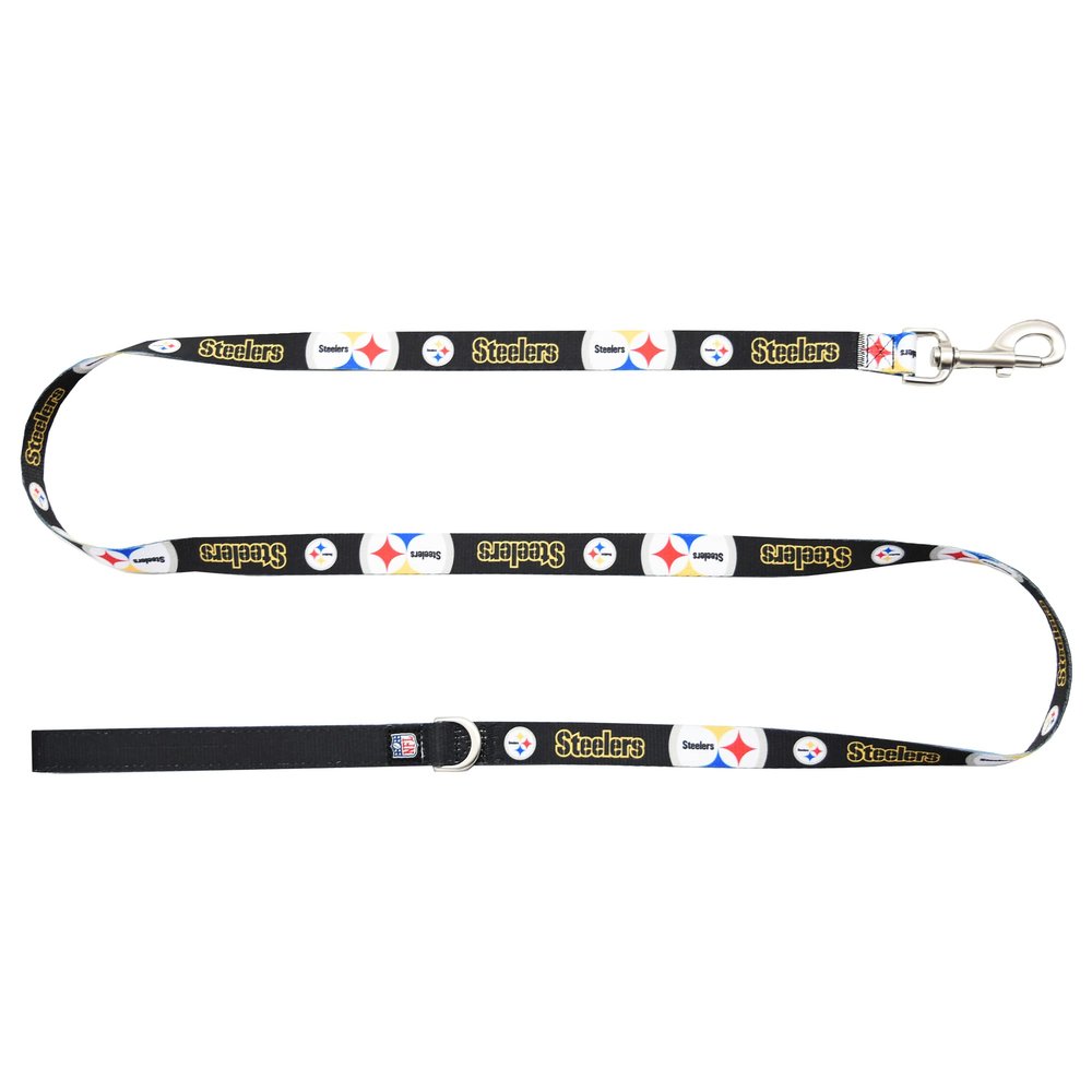Littlearth NFL Pittsburgh Steelers Pet Premium Lead, Team Color, Inch