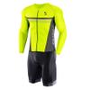 Synergy Men's Trisuit - Pro Thermal Long Sleeve Cycling Skinsuit (XX-Large, Neon Lime/Steel) view 1