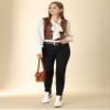 Allegra K Women's Racerback Suit Vest Sleeveless Versatile PU Faux Leather Vest X-Small Brown view 2
