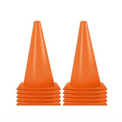 Agility Training Cone 15" Plastic Sports Cone, Indoor, Outdoor, Kindergarten Sensory Integration Training Agility Cone, 10 Pieces (Color : Orange)