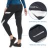 Santic Women's Bike Pants 4D Padded Cycling Tights High Waisted Bicycle Trousers with Pockets Biking Apparel UPF 50+ A-Black view 4