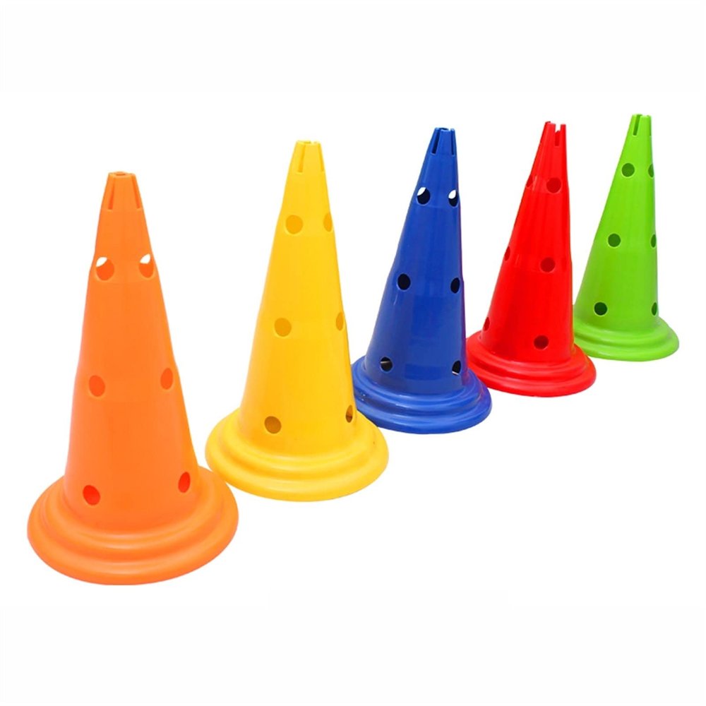 Agility Training Cone Plastic Sports Agility Cone Kit, 50cm Children's Football Training Marker Cone, Obstacle Training Equipment, 5 Pieces