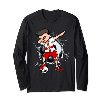 Dabbing Soccer Boy Northern Ireland Football Fans Jersey Art Long Sleeve T-Shirt