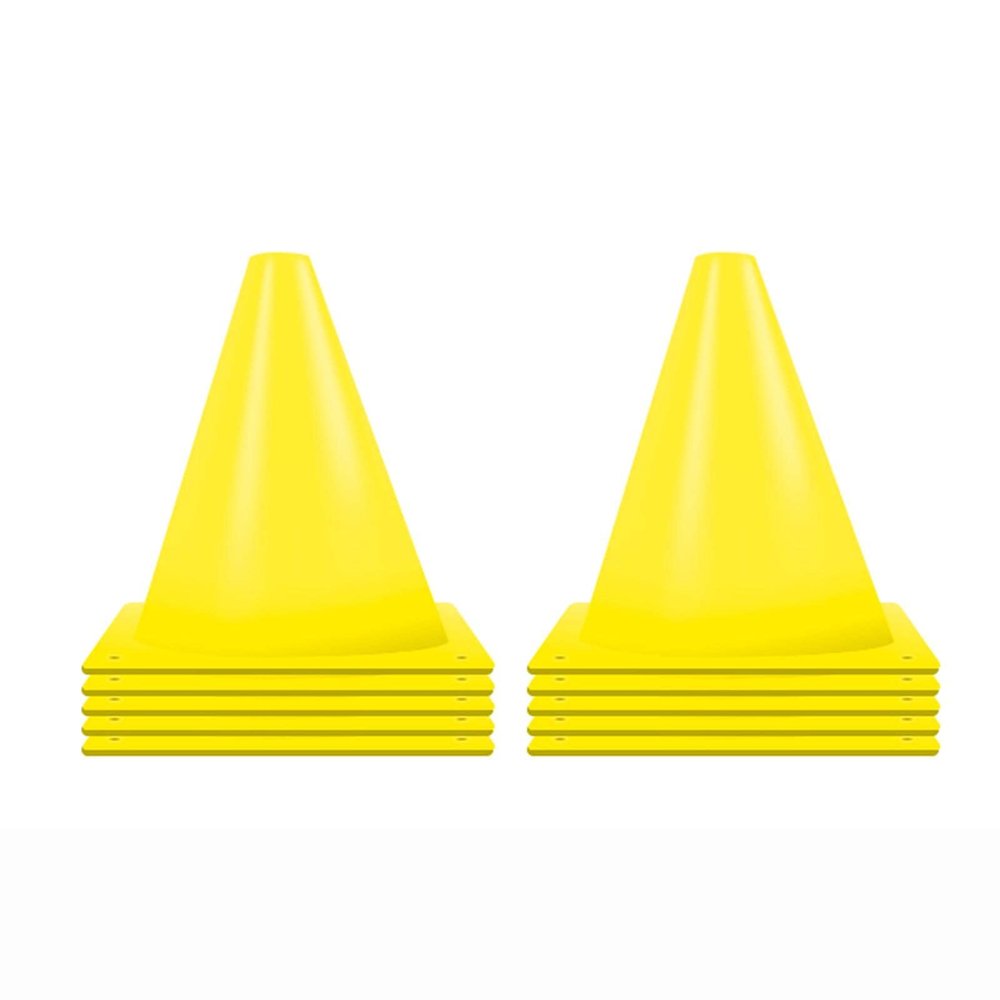 Agility Training Cone 10 Pieces of Plastic Sports Agility Cones, Sensory Integration Training Equipment, for Children's Football, Basketball, Roller Skating Training (Size : 13.5x18cm)