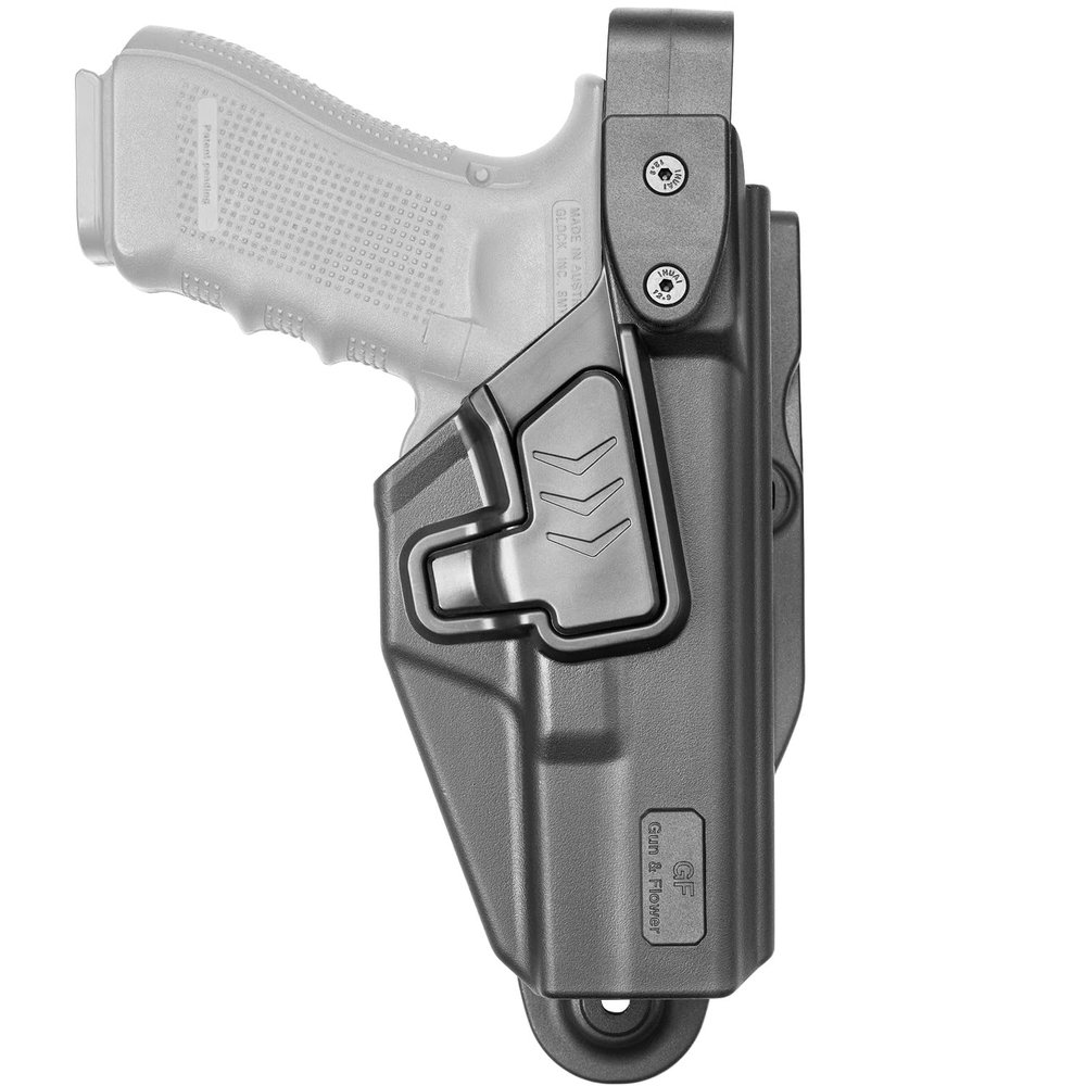 Level III OWB Holster for Glock 17/19/19X(Gen3-5), 22/23/31/32(Gen34), Glock 44/45 Thumb + Index Finger LockHigh-Retention Duty CarryRight HandCompatible with Standard Belts