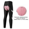Santic Women's Bike Pants 4D Padded Cycling Tights High Waisted Bicycle Trousers with Pockets Biking Apparel UPF 50+ A-Black view 4