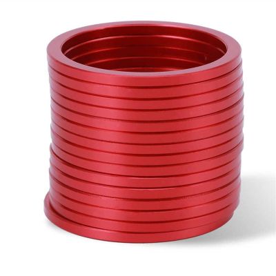 Bicycle Accessories 15Pcs Bicycle Bottom Washer Mountain Bikes Flywheel Washer Bottom Bracket Center Axis Bicycle Hub Spacer Bike Parts (Color : Red)