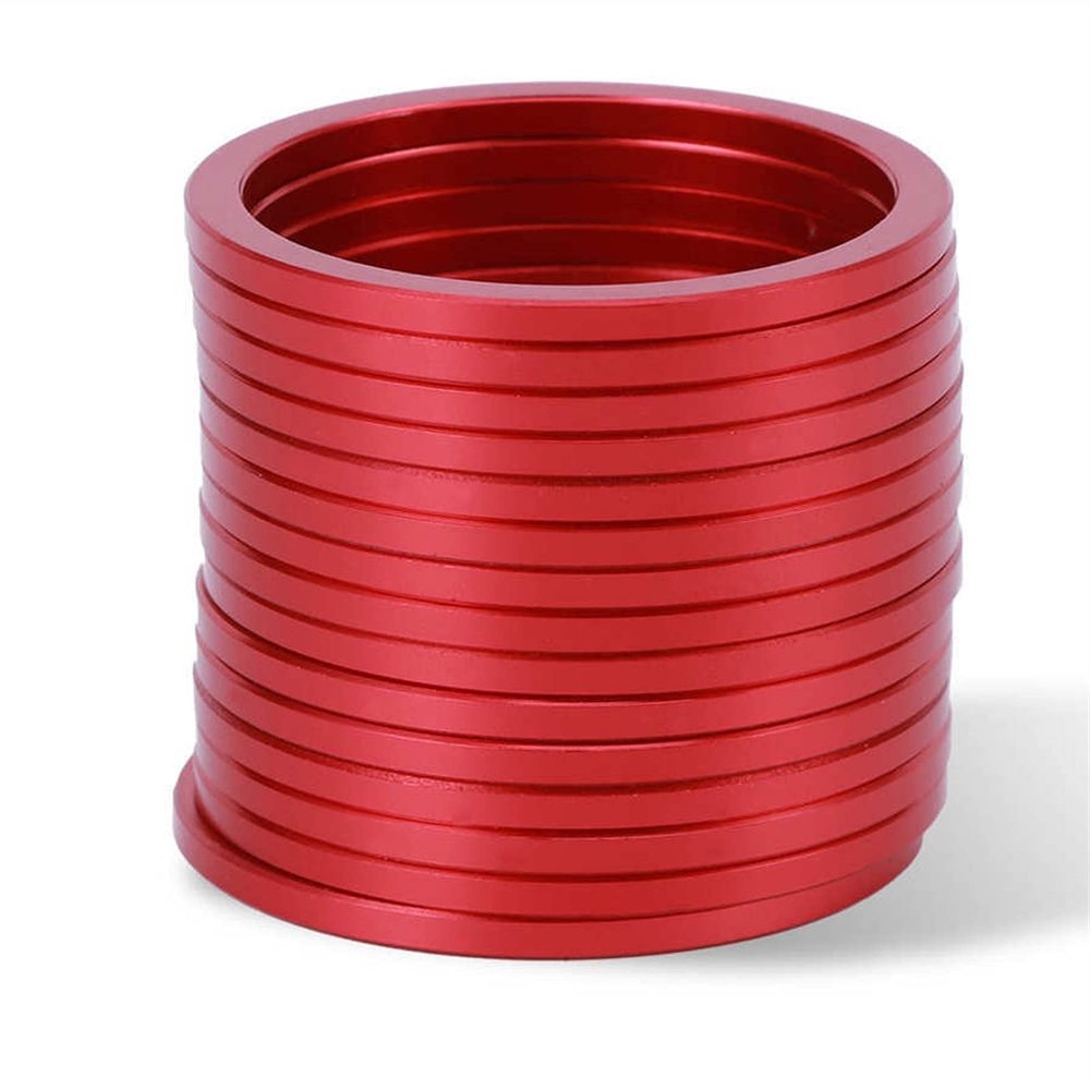 Bicycle Accessories 15Pcs Bicycle Bottom Washer Mountain Bikes Flywheel Washer Bottom Bracket Center Axis Bicycle Hub Spacer Bike Parts (Color : Red)