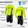 Synergy Men's Trisuit - Pro Thermal Long Sleeve Cycling Skinsuit (Large, Night Shadow) view 3