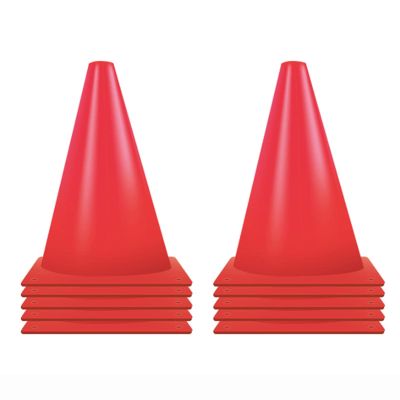 Agility Training Cone 9" Plastic Agile Sports Cone, Indoor and Outdoor Football Training Marker Cones, Sensory Training Obstacle Cone (Color : Red)