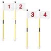 KINGTOP Golf Flagsticks Mini, Putting Green Flags for Yard, 3 Feet Flagpole, 8" by 6" Golf Flag, 2-Section Design, White Numbered# 1-4 view 1