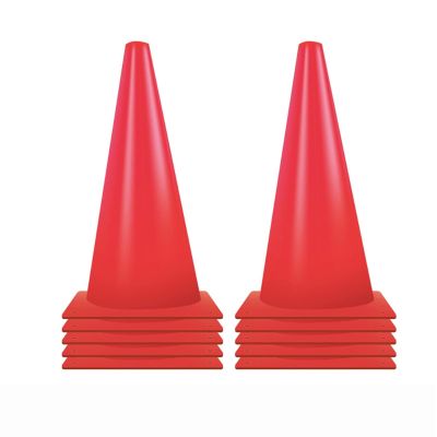 Agility Training Cone 15" Plastic Sports Cone, Indoor, Outdoor, Kindergarten Sensory Integration Training Agility Cone, 10 Pieces (Color : Red)