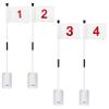KINGTOP Golf Flagsticks Mini, Putting Green Flags for Yard, 8" by 6" Golf Flag, 6 inches Hole Cup, 3 Feet Yellow Flagpole, 2-Section Design, White Numbered# 1-4 view 1