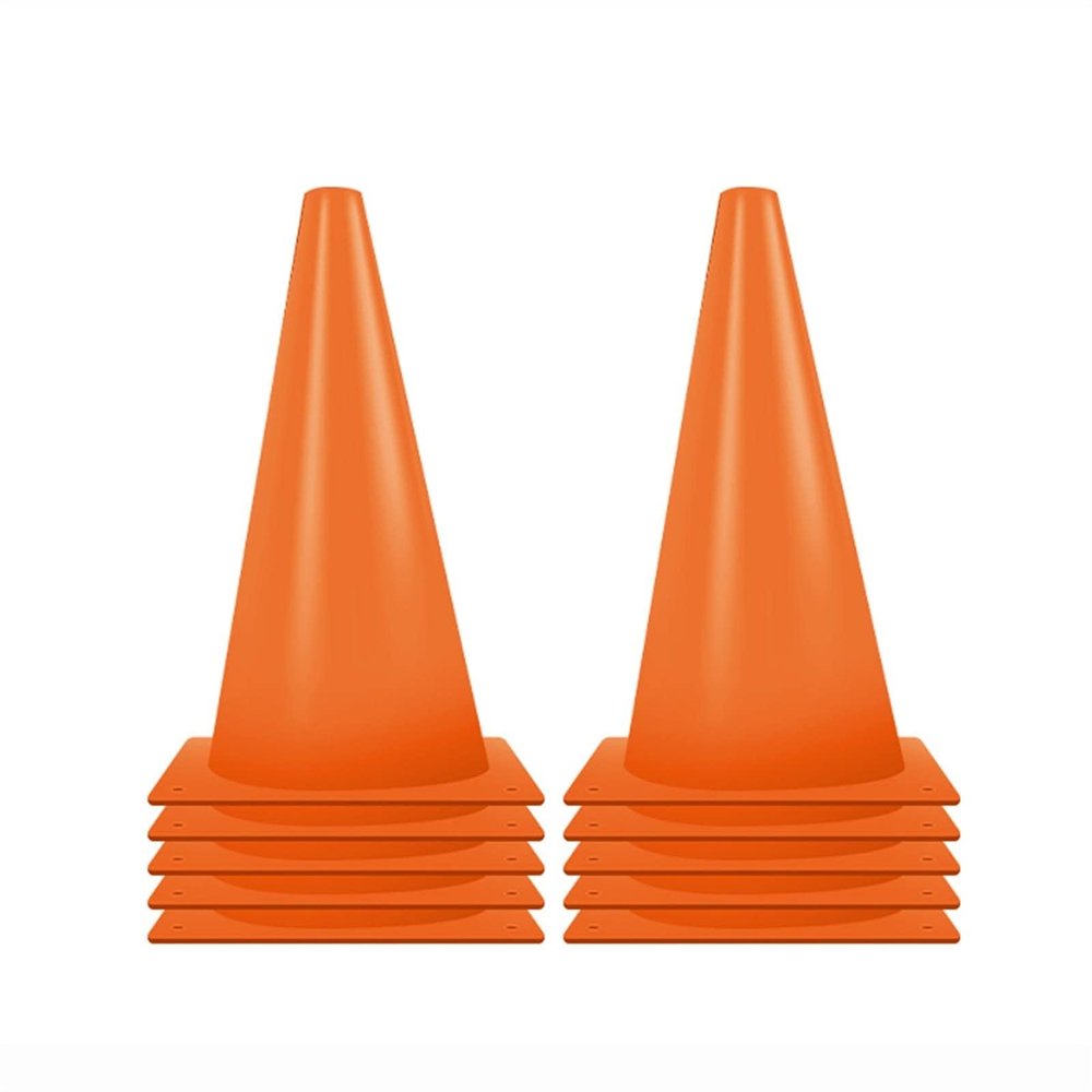Agility Training Cone 19" Plastic Football Cone, 10 Pieces of Agility Cones, Kindergarten Basketball, Roller Skating Training Cone (Color : Orange)